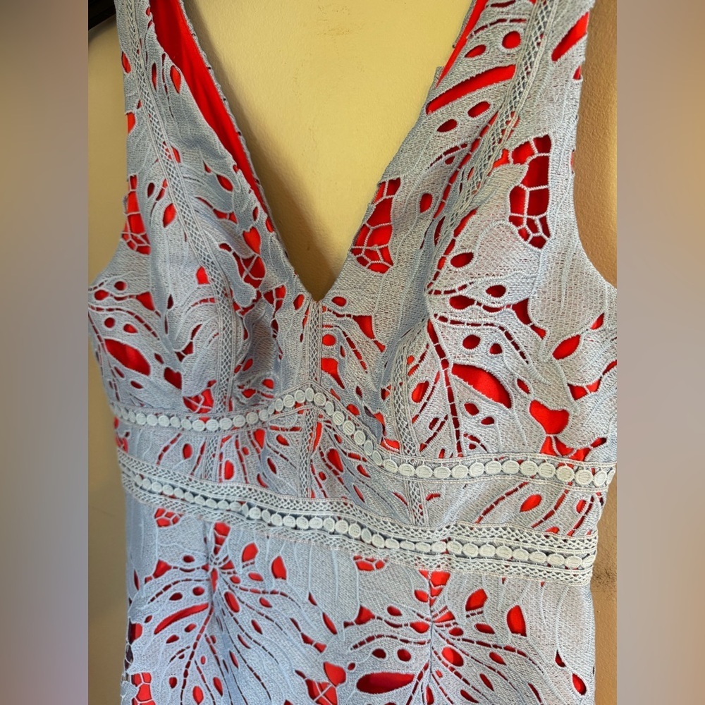 Maeve Blue and Red Floral Mini Dress - Picture 5 of 12